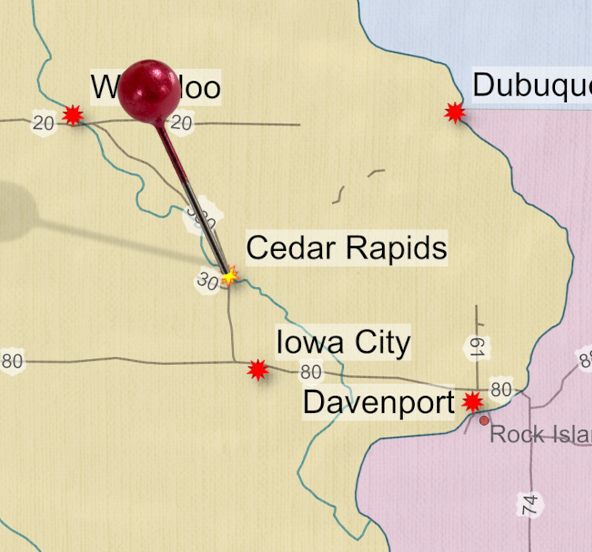A map of the Nelson Electric service territory